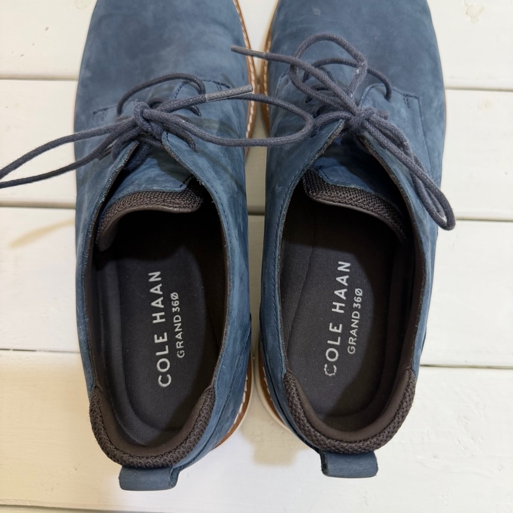 Cole Haan Men’s Size 10.5 Blue Nubuck Oxford Dress Shoes Casual Comfort Lace-Up - Picture 9 of 11